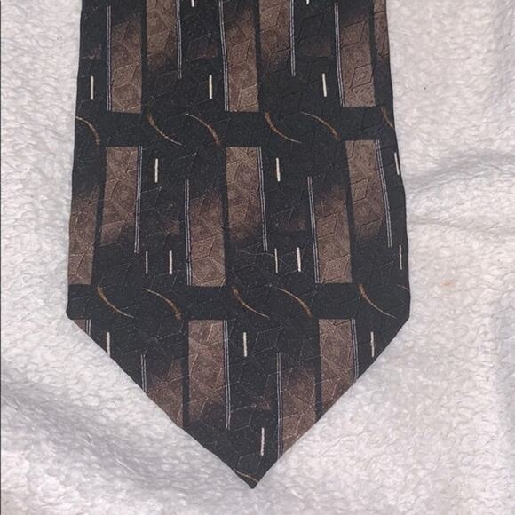 Nordstrom silk tie brown and black abstract design by J.Z. Richard’s | Sz OS - Picture 3 of 4
